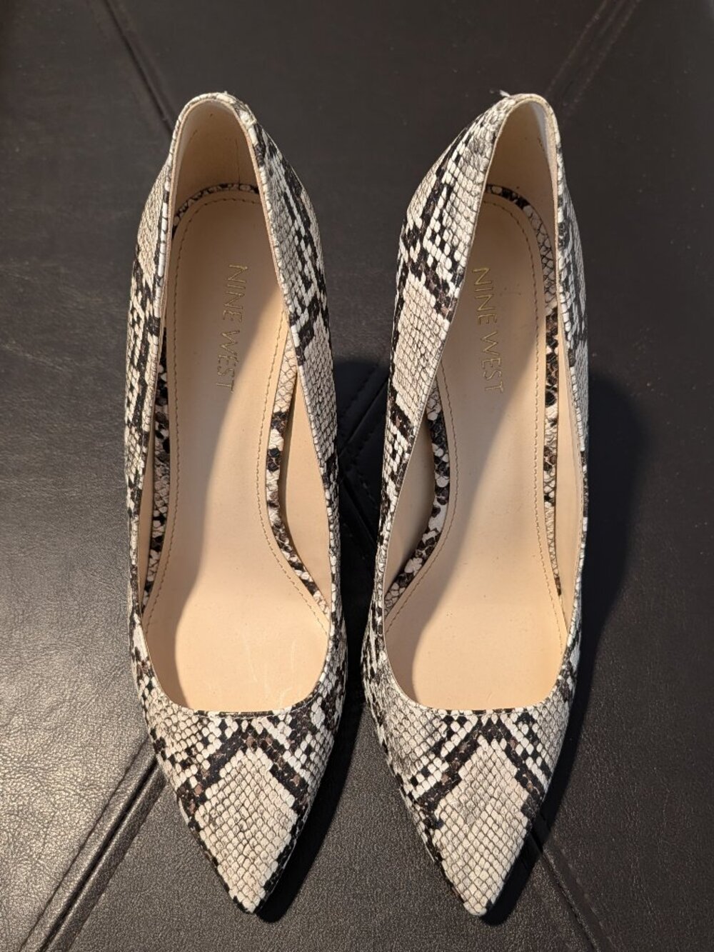 BRAND NEW NINE WEST Snakeskin Pointed Toe Python Heels Size 8.5